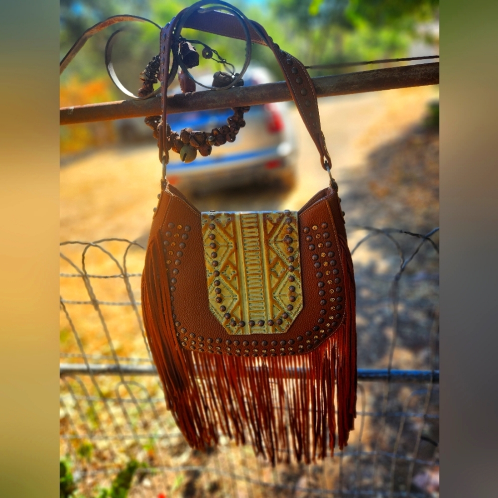 Trinity ranch leather  frindge purse
